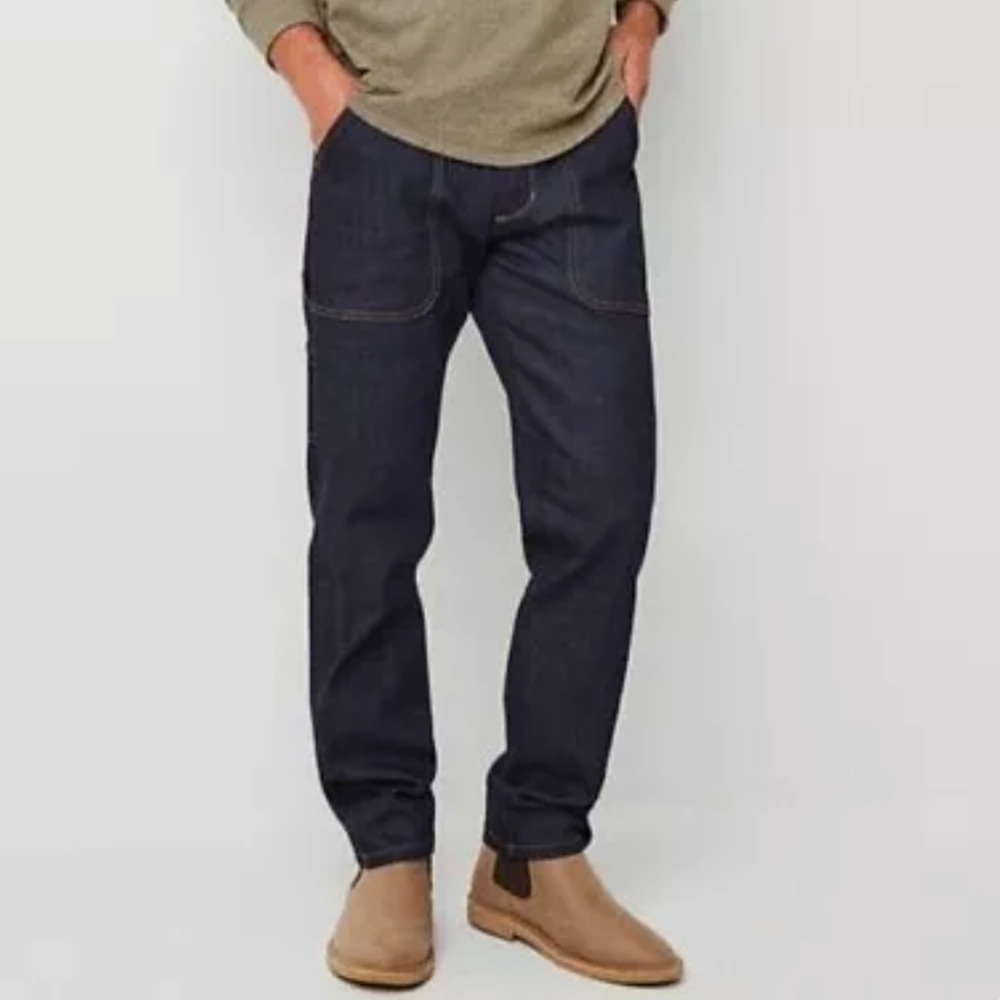 Mutual Weave Men's Straight Leg Utility Jeans Dk Blue Sz 38x32 (NWT)